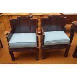 Pair of Chinese style chairs, matching previous lo