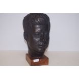 Bronze effect bust in the from of president John F