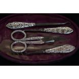 Victorian silver handled vanity set