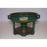 Art Nouveau bowl on columns, chip to handle