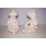 2 Victorian plaster piano babies