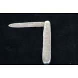 Silver pen knife possibly Nathaniel Mills