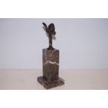 Spirit of ecstasy on marble base Height 27 cm