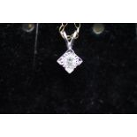 9ct White gold pendant set with illusion cut diamo