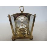 Brass anniversary clock with key