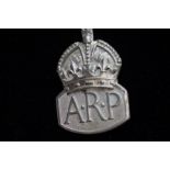 Silver hallmarked ARP badge