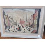 Framed oilograph on canvas, L S Lowry. 47 x 61 cm