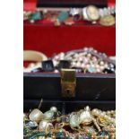 Jewellery box & costume jewellery contents