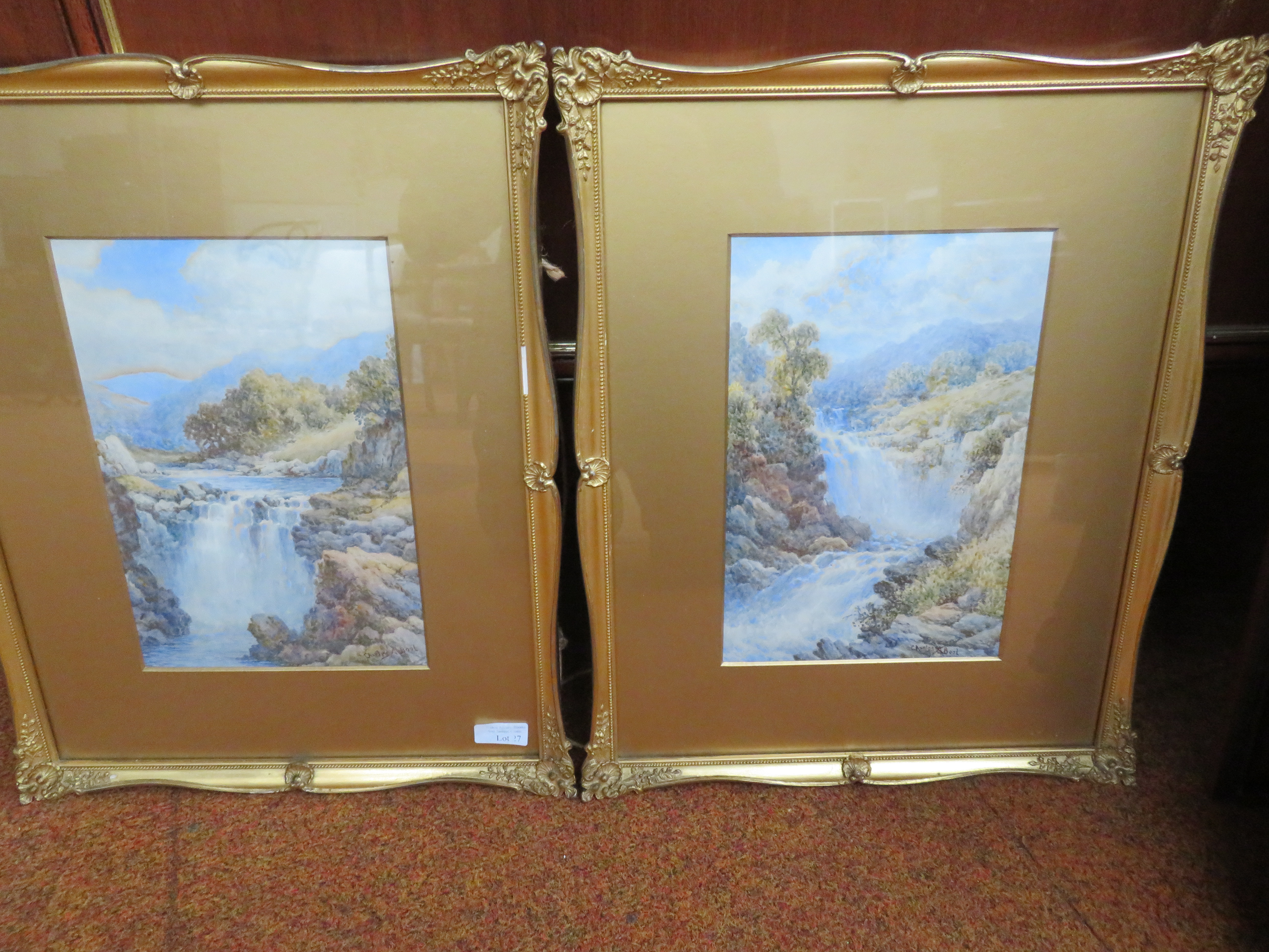 Pair of early framed watercolours by Charles A Boo