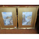 Pair of early framed watercolours by Charles A Boo