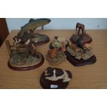 Collection of resin animals, some border fine arts