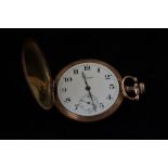 Gold plated Waltham USA pocket watch with sub seco