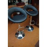 2 Leatherette & chrome bar stools