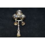 White metal Victorian babies rattle/whistle