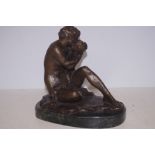 Bronze Mother & child signed Height 28 cm