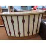 Retro lounge bar with vinyl cushioned front