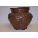 Large copper arts & crafts plant pot Height 33 cm