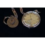 Gold plated pocket watch & chain