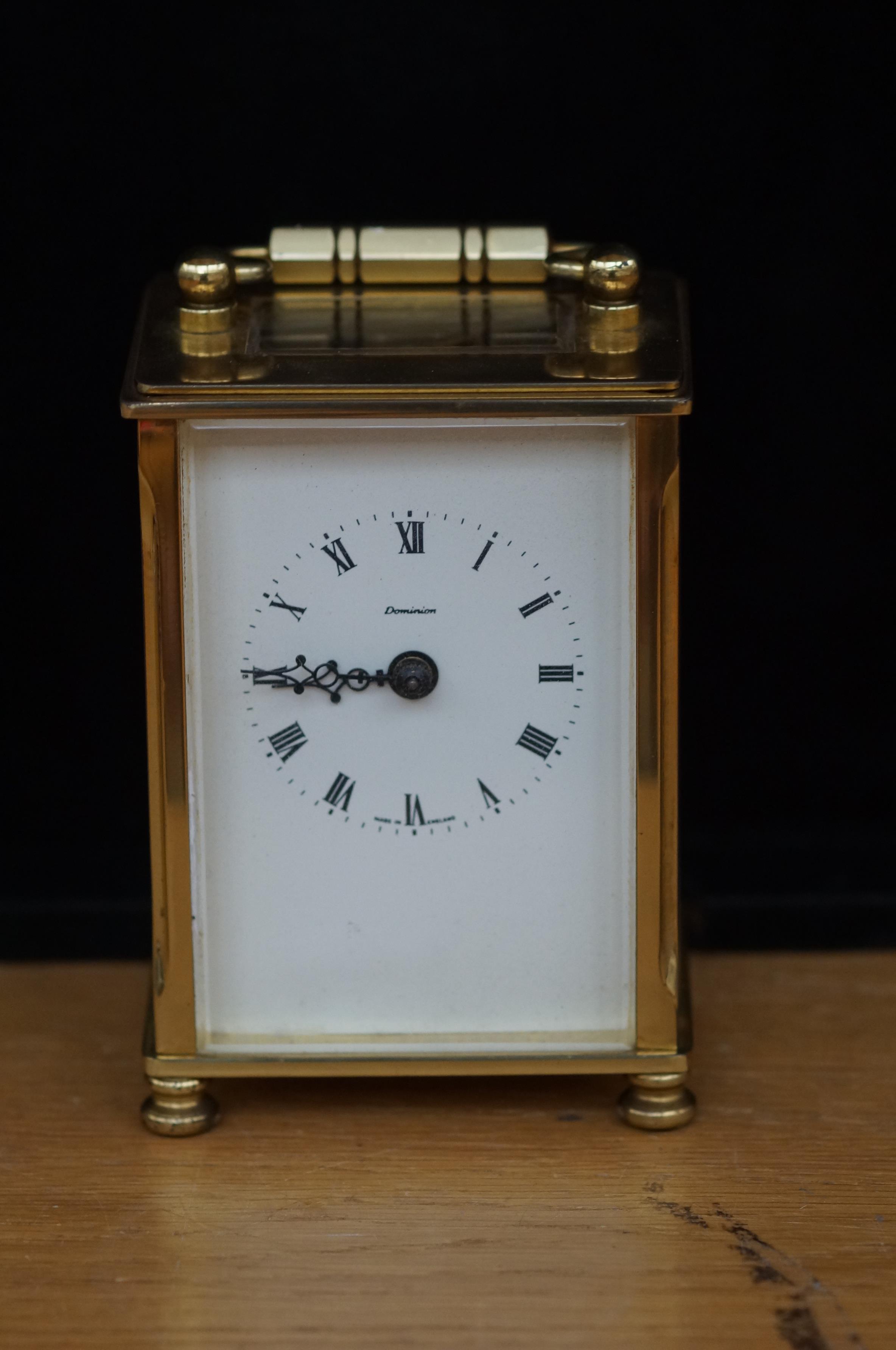 Brass carriage clock visual escapement