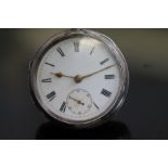 Victorian silver cased open faced pocket watch, La