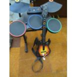 Guitar hero drum set & guitar