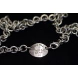Silver Tiffany & Co New York necklace