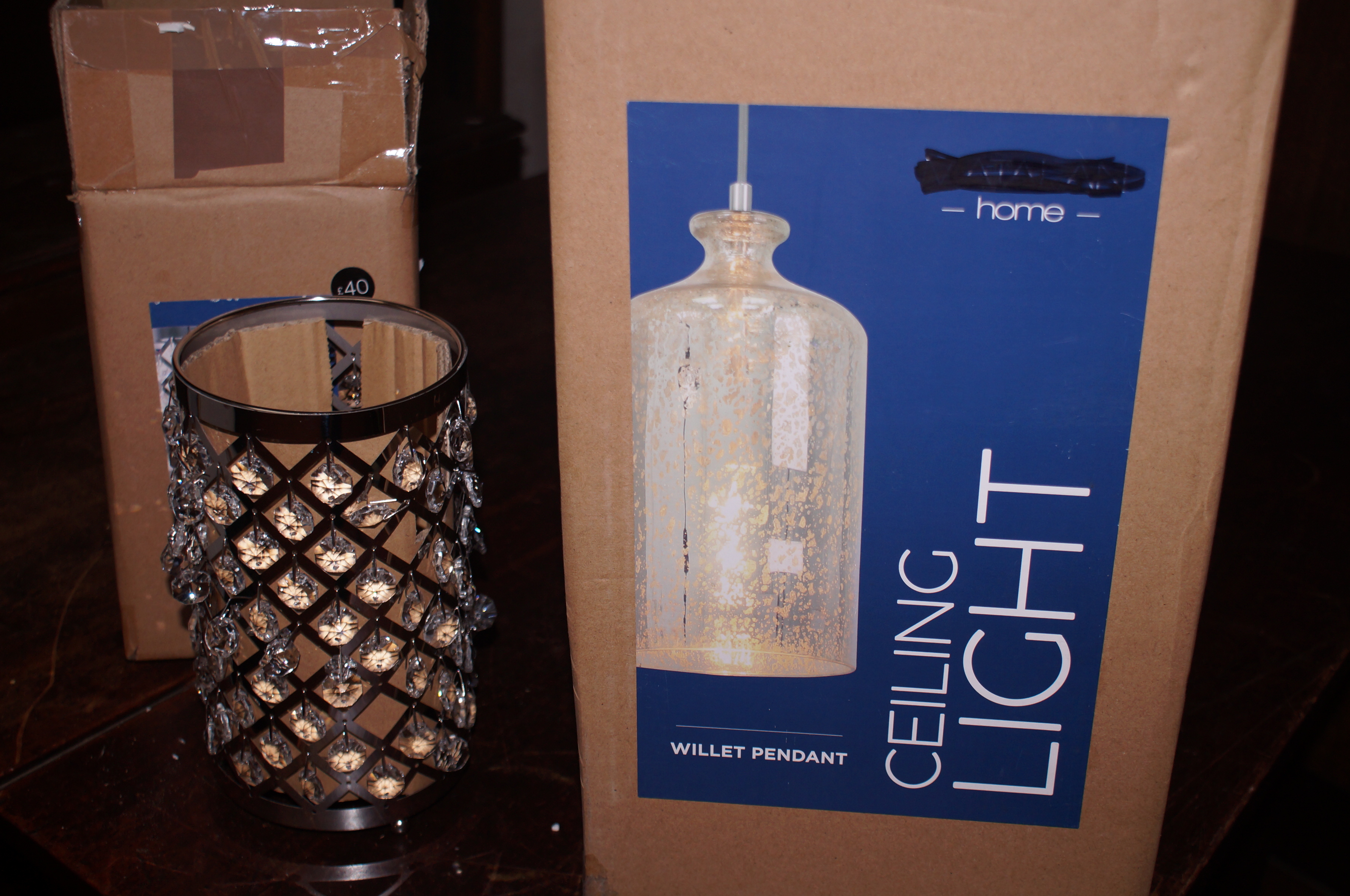 2x Boxed unopened celling light & lamp shade (shop