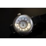 Silver cased trench watch