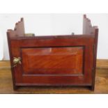 Mahogany wall cupboard with key 41 cm wide