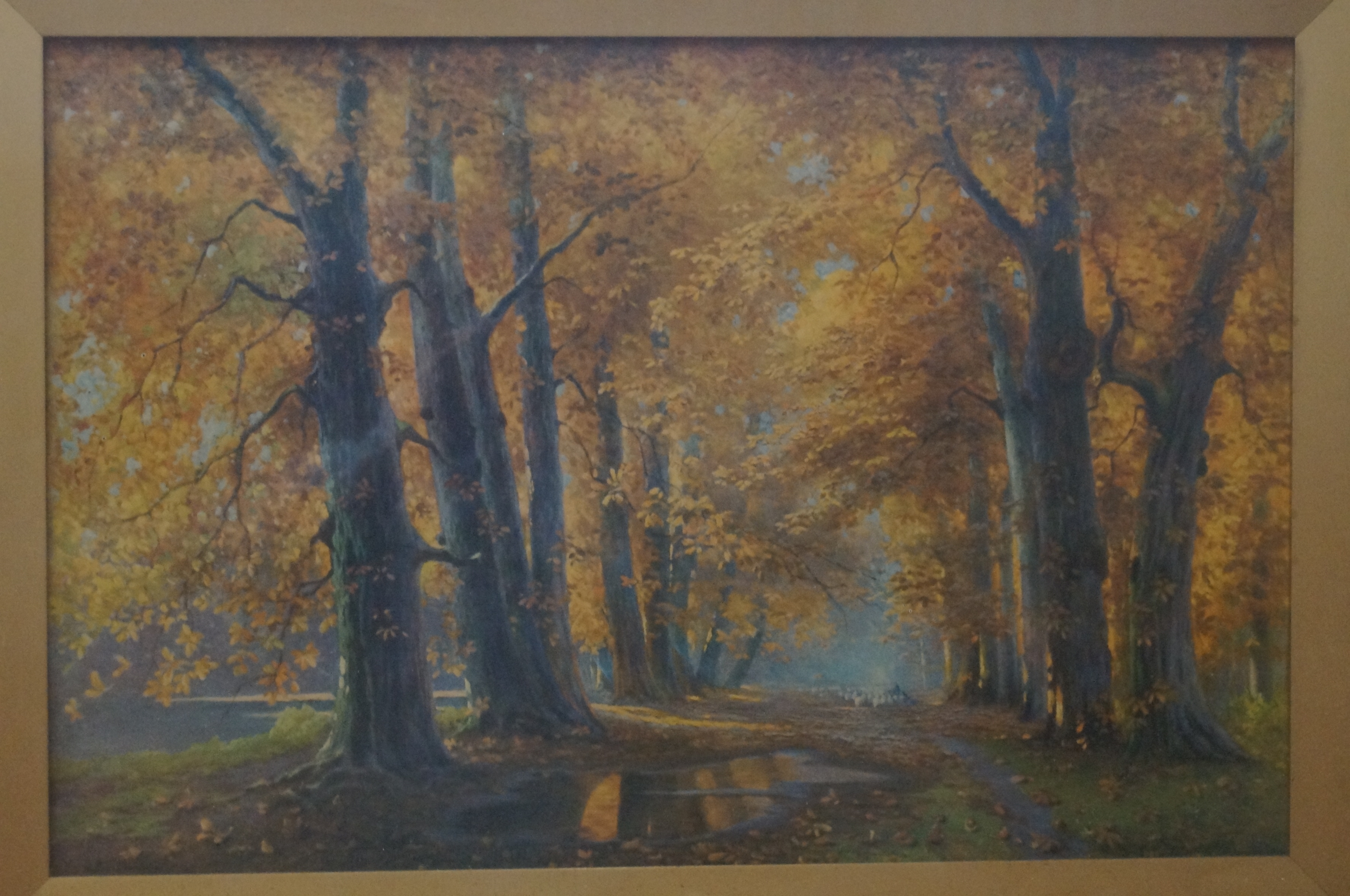 Gilt framed print titled golden autumn