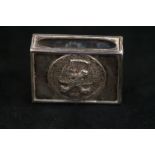 Silver matchbox holder embost