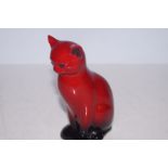 Royal Doulton flambe sitting cat