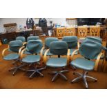 9 Hairdressers stylist swivel chairs with aluminiu