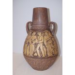 Scheurich large west German town handled vase Heig