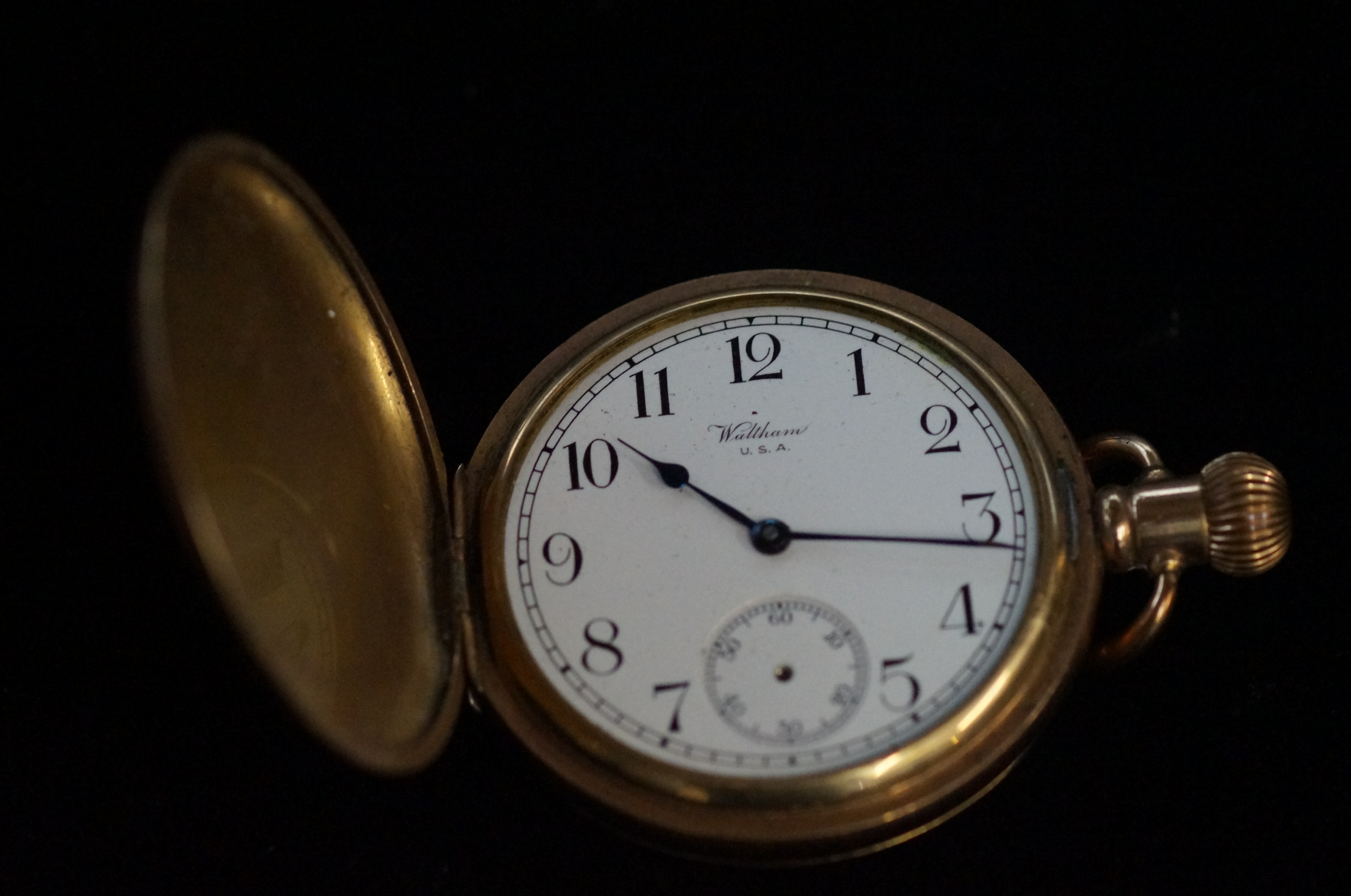 Gold plated Waltham pocket watch, recommended for