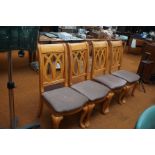 4 Good quality solid wood dining chairs