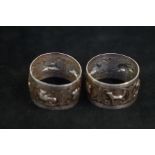 Pair of continental silver napkin rings