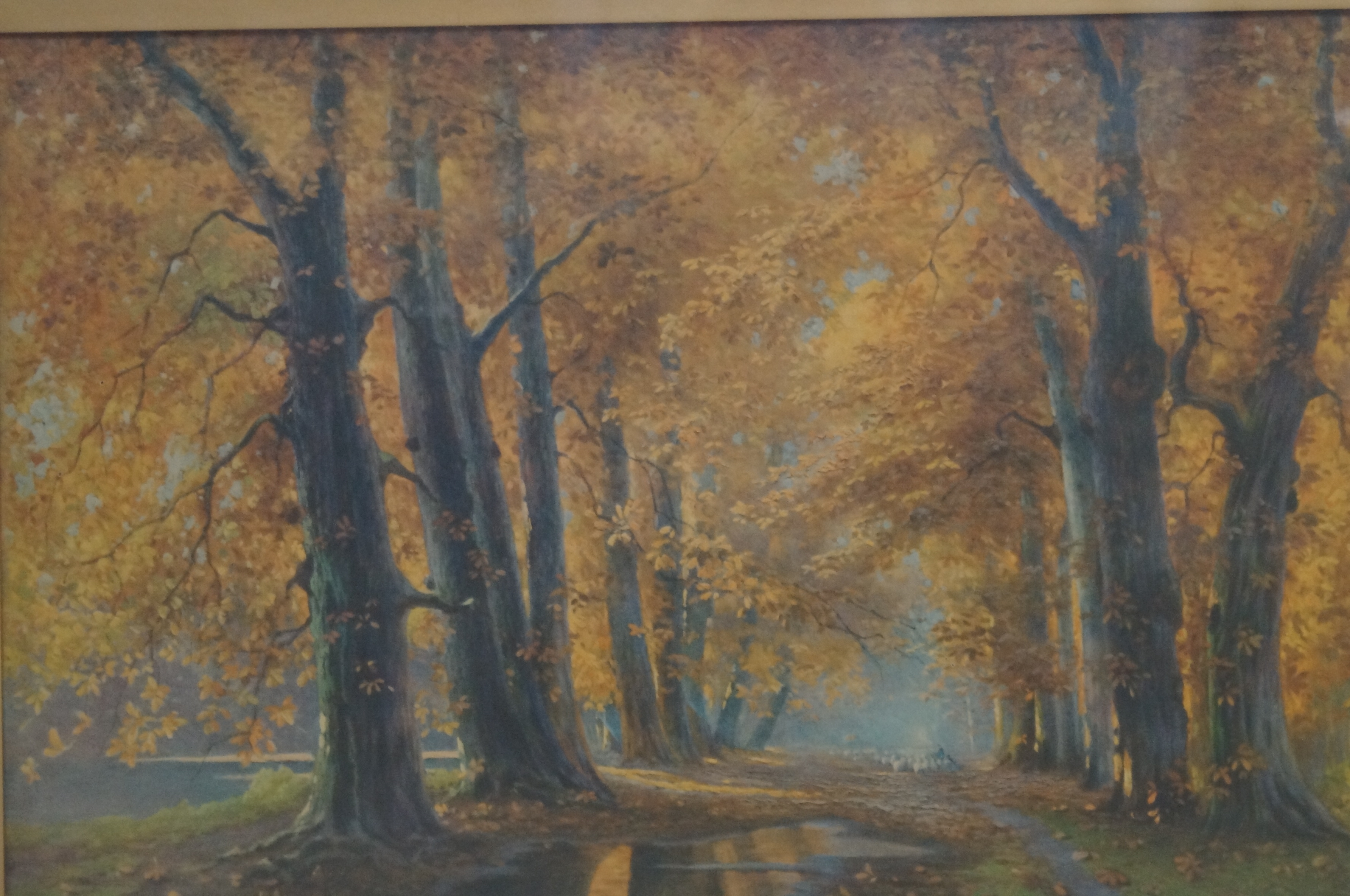 Gilt framed print titled golden autumn