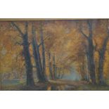 Gilt framed print titled golden autumn