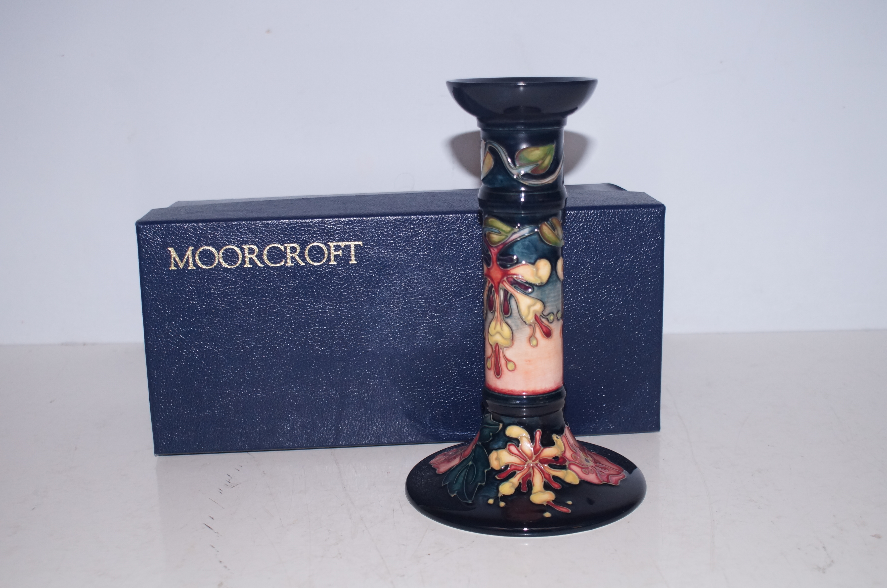 Moorcroft boxed Oberon candle stick Height 20 cm