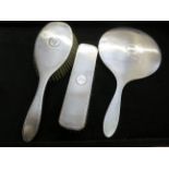 Silver brush & mirror set, Birmingham Finnegan lim