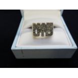Silver & gold plated Manchester United ring Size V