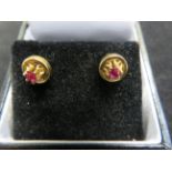 Pair of 18ct gold & ruby earrings