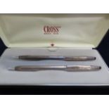Pair of silver cross pen & pencil set boxed (stamp