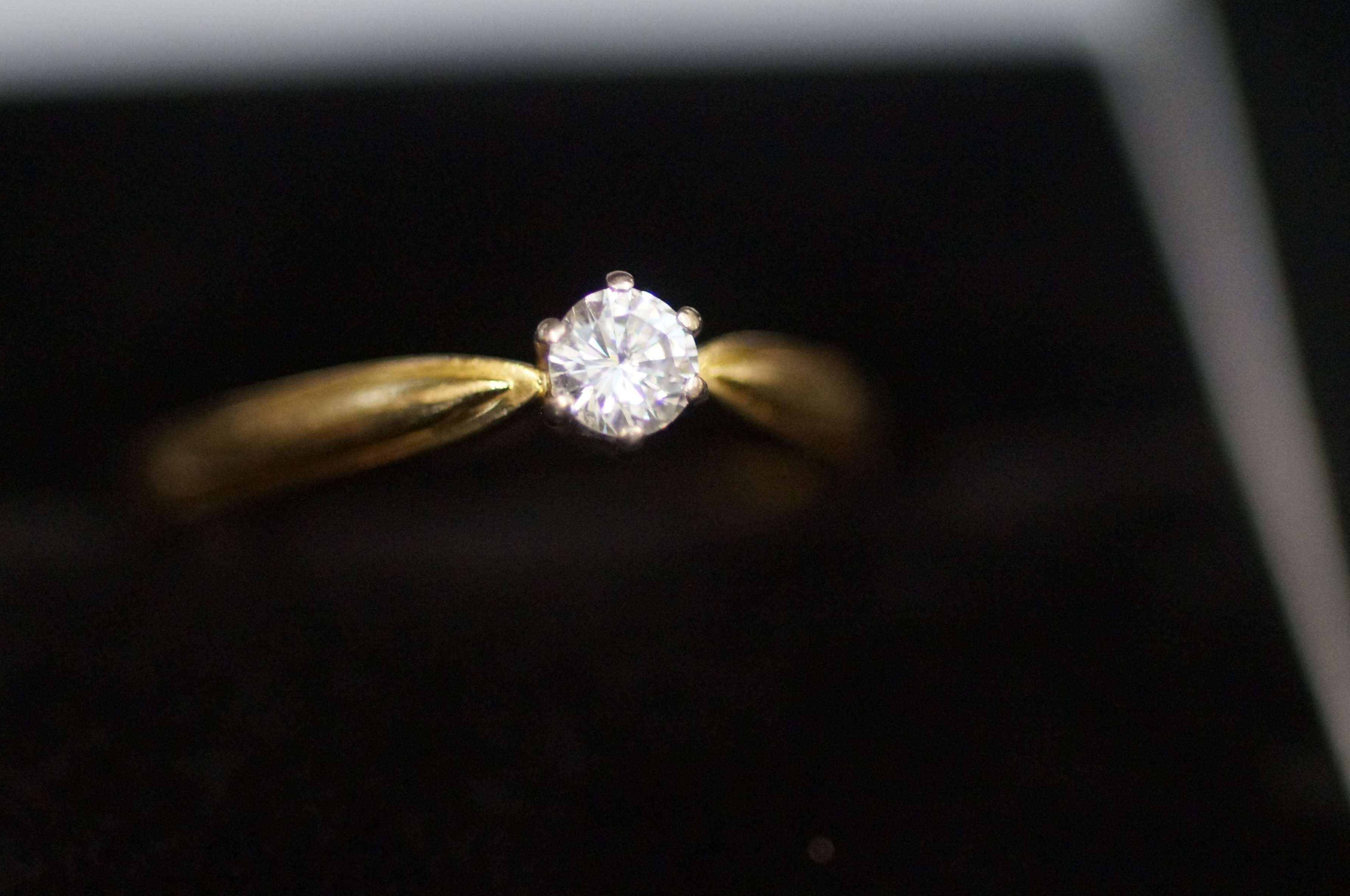 18ct Gold solitaire diamond ring 0.25 carat Size O