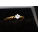 18ct Gold solitaire diamond ring 0.25 carat Size O