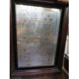 A Framed hallmarked silver Sterling map of Great Britain 68cm x