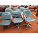9 x Hairdressers stylist swivel chairs with alumin