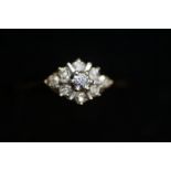 9ct Gold Cluster Ring Size O