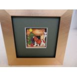 Moorcroft framed king Charles Spaniel. Tile- 5cm2